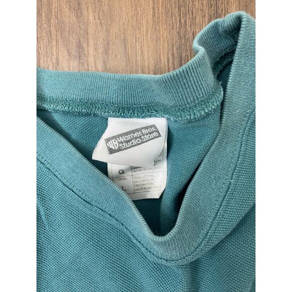 VTG 1999 Warner Bros Taz Looney Tunes nametag stitch graphic pocket t-shirt L - Picture 4 of 5